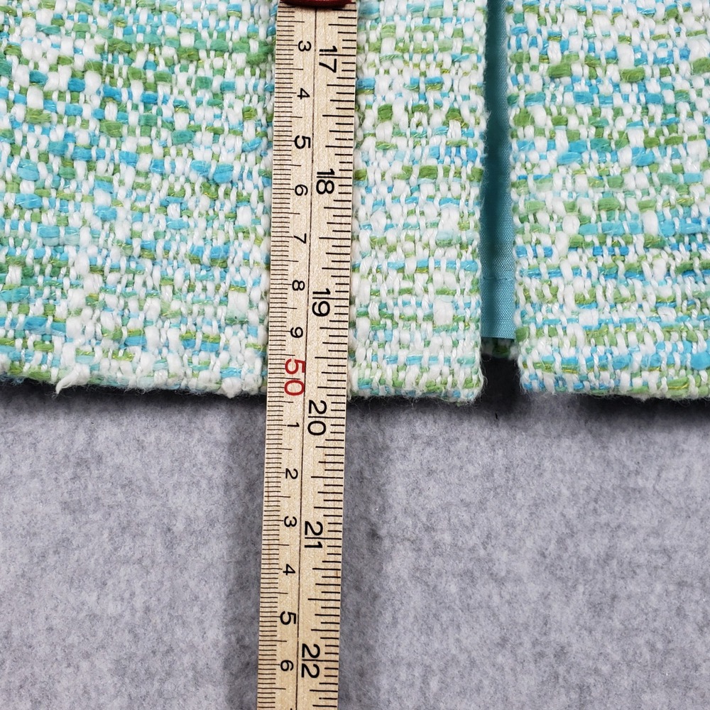 Valerie Stevens 8 P Tweed Skirt Suit Set Mint Blue Green Wool Blend Glamouratti - Picture 10 of 16